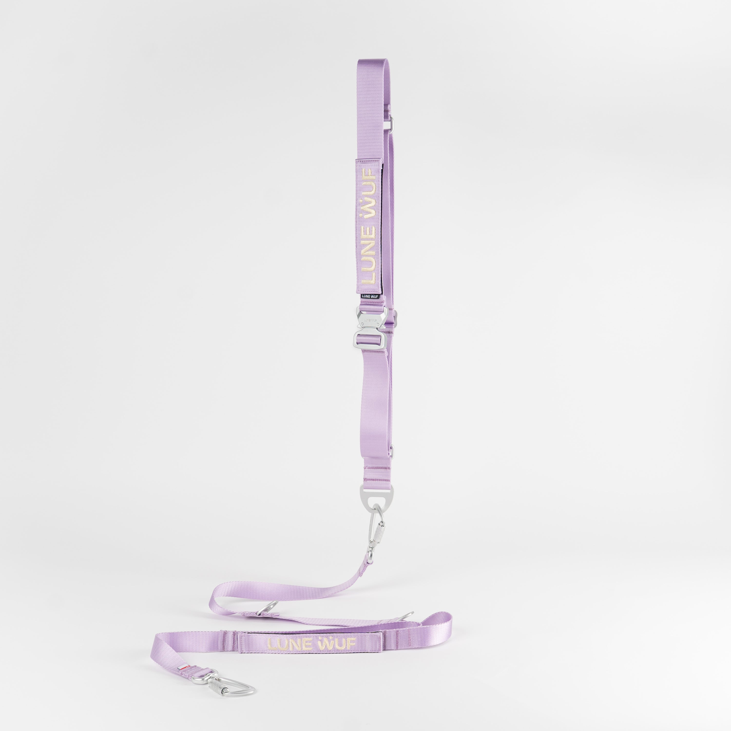 Lune Wuf Hands-Free Dog Leash Set in Lilac — strength-tested leash set designed for comfort and style